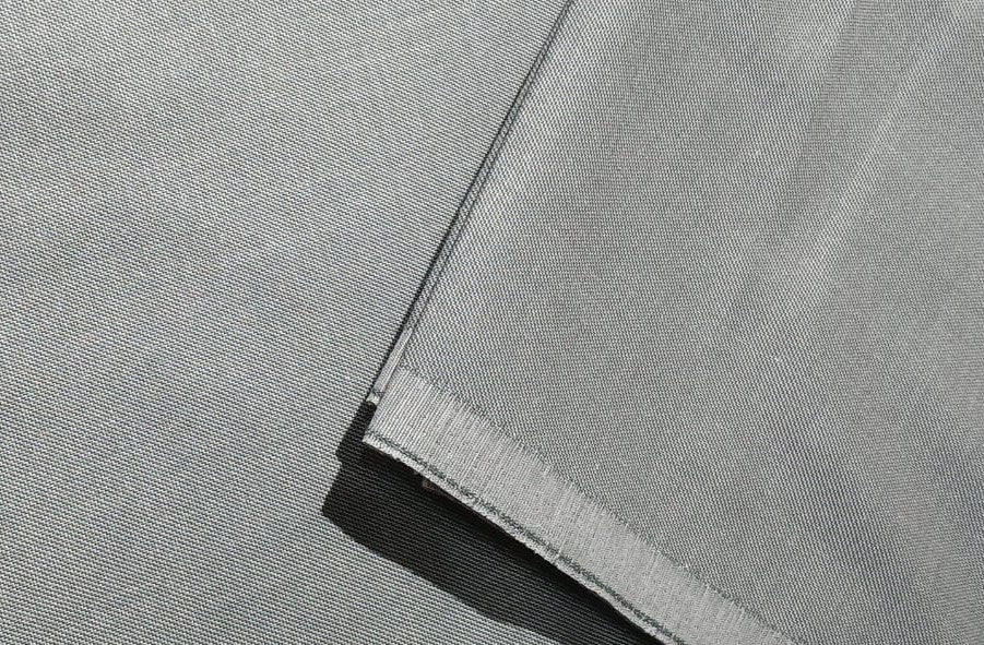 POLY + RAYON Chambray 36 " wide by  available in 4 colors MOCCA BROWN , BLUE,LIGHTER BLUE AND SILVER GREY