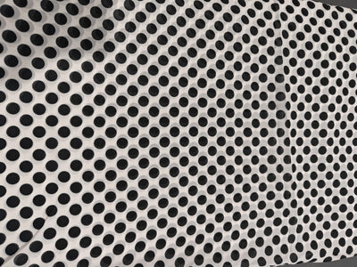 Polyester Georgette Print POLKA DOT available in black with white dots and white with black dots  44"[18258/59]