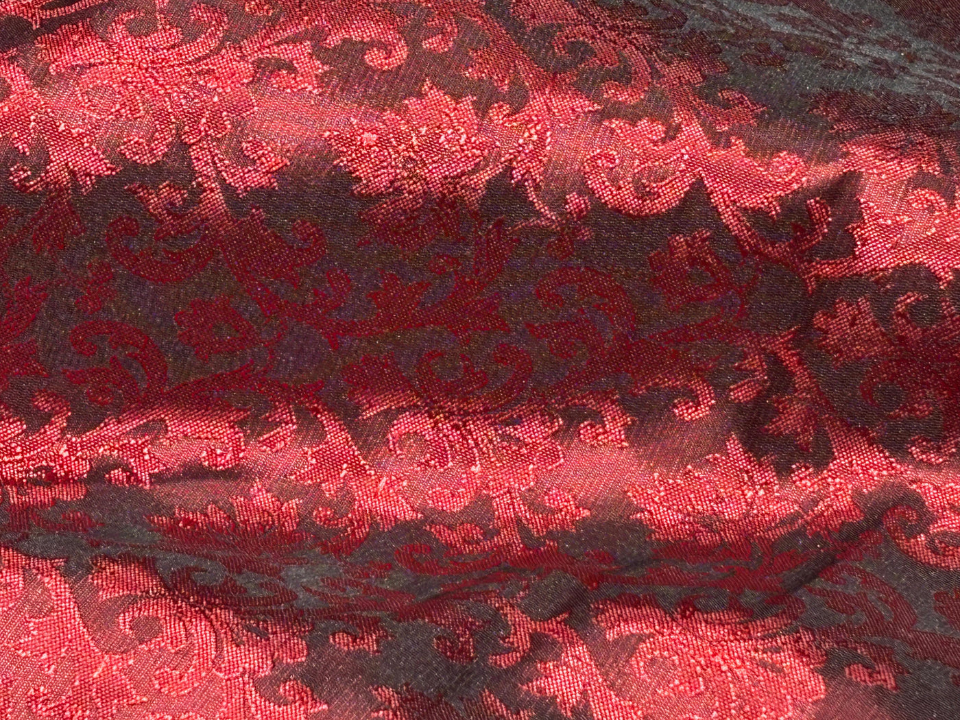 Brocade fabric Wine  Red Colour 44" wide BRO72[1wine]