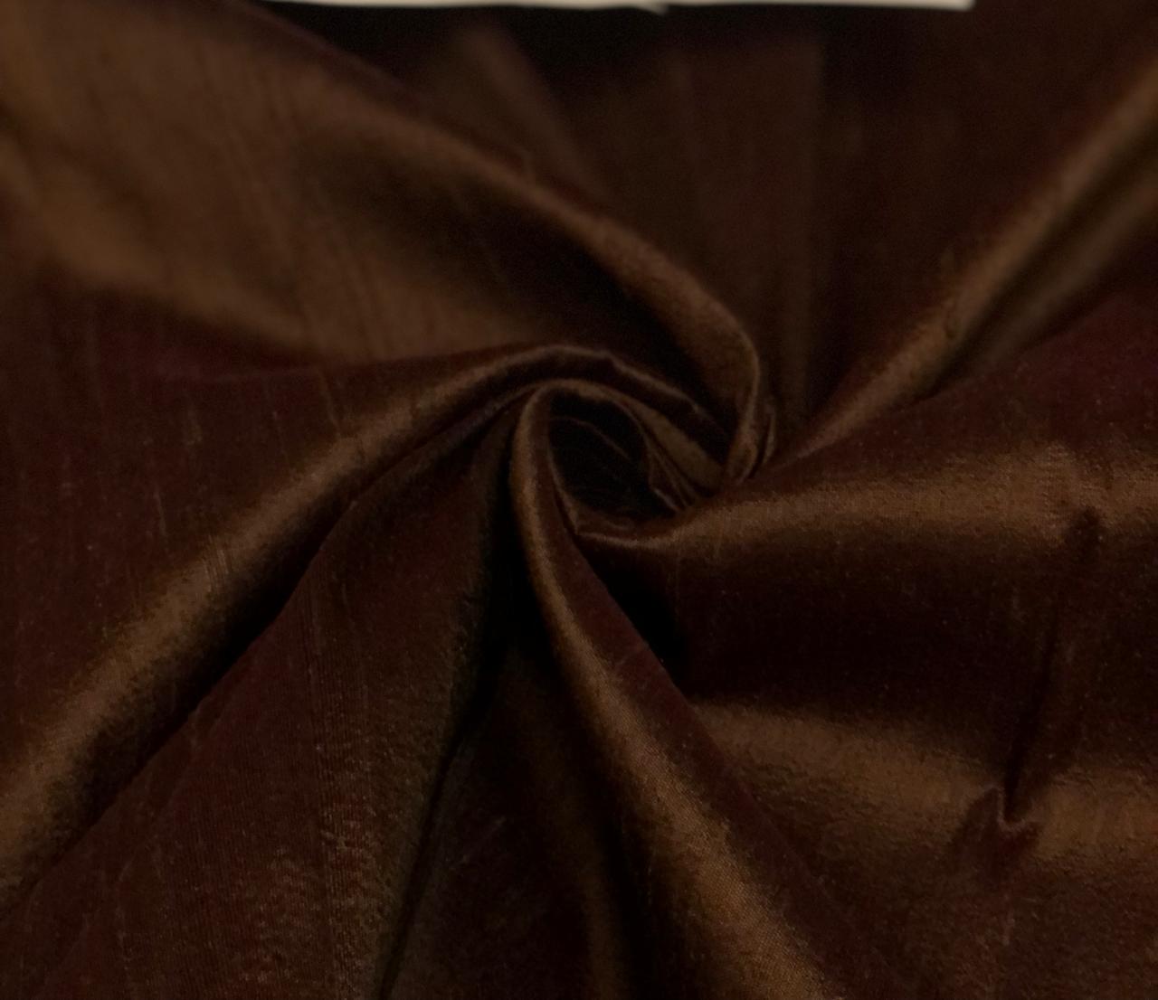 Pure Silk Dupion Fabric Rusty Brown color 54&quot; wide WITH SLUBS*MM124[3]