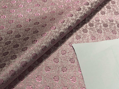 Silk Brocade fabric floral Jacquard  44" wide BRO929 available in 3 colors powder blue lavender with subtle pink shimmer/ pastel pink with subtle pink shimmer andgrey with subtle pink shimmer/ and