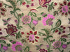 Silk Brocade fabric available in two colors Beige and green with multi color floral and metallic gold 44" wide BRO891[4&5]