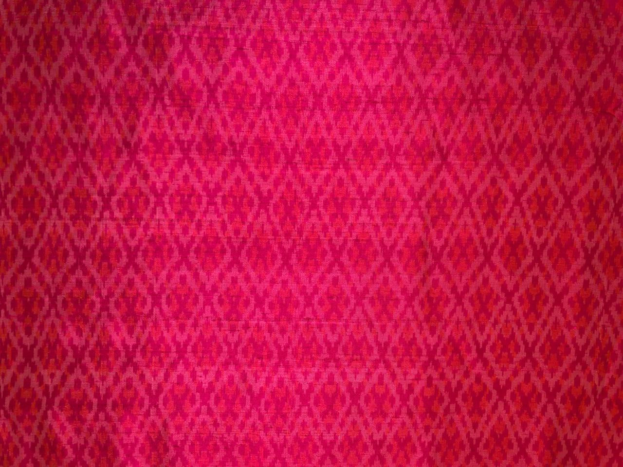 100% pure silk dupion ikat fabric pink color 44" wide available in 3 combinations[18470/71/72]