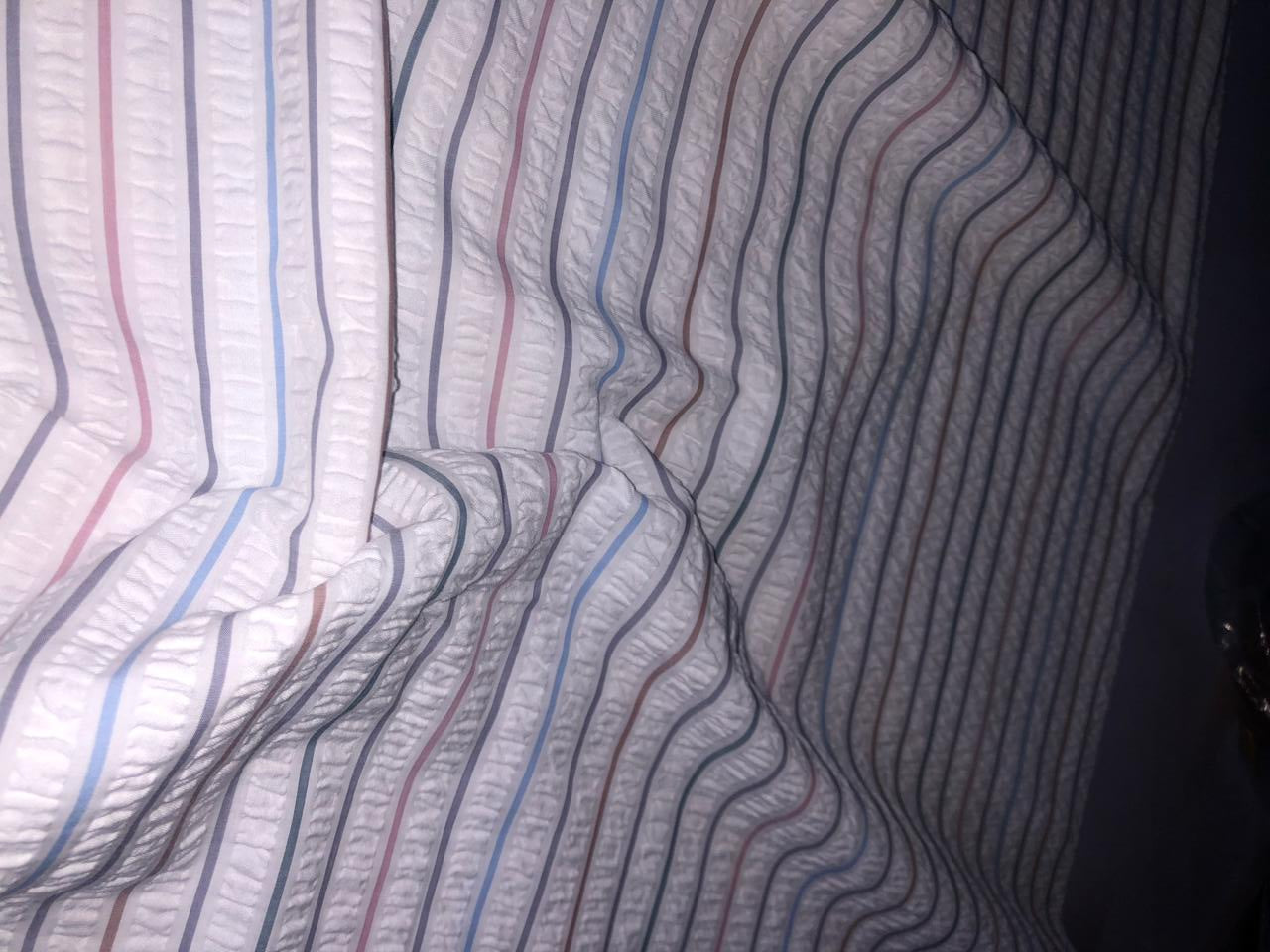 Italian cotton seersucker fabric 58" wide available in white / multi/ blue /fawn /baby pink/ sky blue and bright blue seersucker stripes