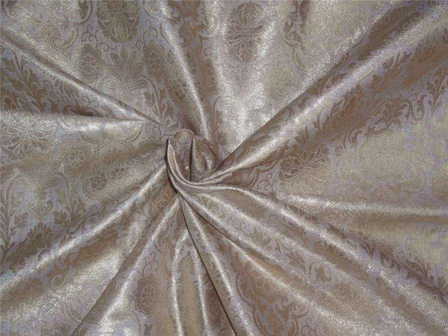100% cotton brocade ivory with gold metallic colour 44&quot; widemotifs