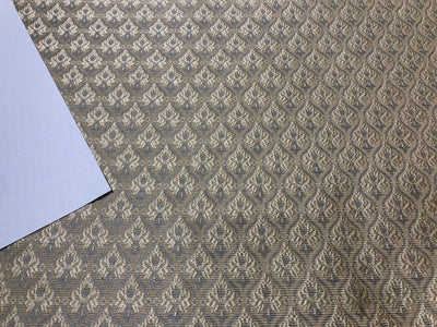 Silk Brocade fabric  gold,cream and grey motifs jacquard  BRO1001[1]