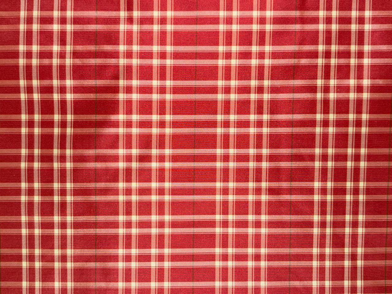 Silk Taffeta Fabric coral ivory plaids 54” Wide (TAFC71)