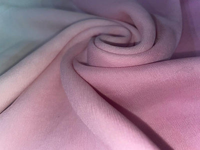 Silk Chiffon shaded available in 4 options and custom colors too[SHADED PINK AND ORANGE STRIPE SHADED PINK AND BLUE STRIPE SHADED SAFFRON YELLOW AND ORANGE STRIPE SHADED PINK AND WHITE CUSTOM COLORS SOLID FROM 1 - UNLIMITED YARDS[PRICE PER YARD]