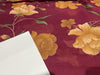 Silk chiffon printed  fabric wine with yellow flowers  44" wide [15456]