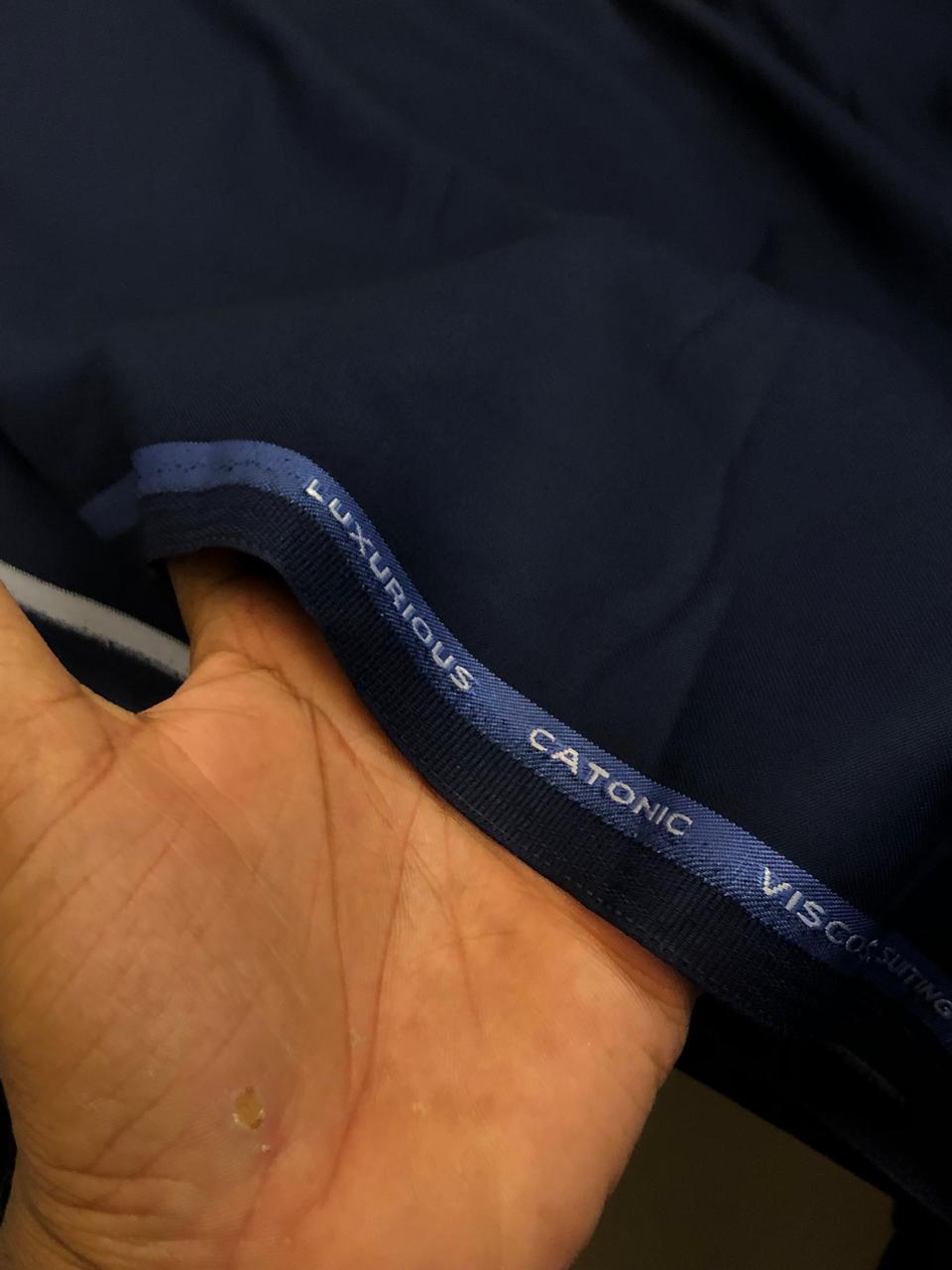 Suiting fabric Waterfall collection suiting fabric 58"wide available in 2 colors Royal blue and Navy blue [18547/48]