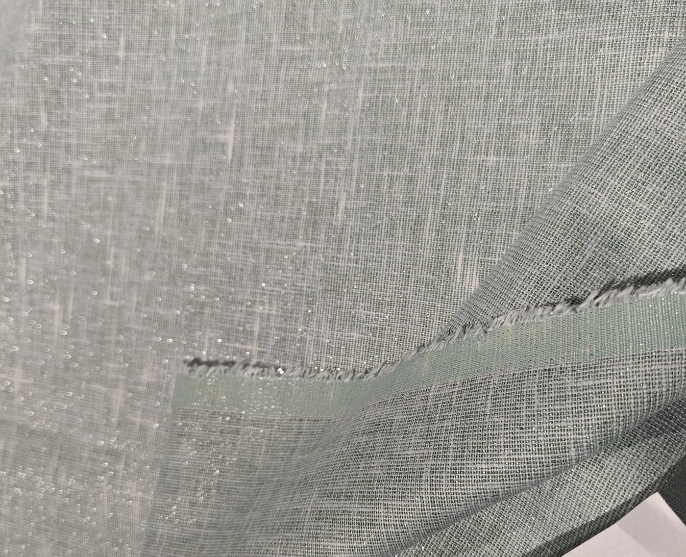 Linen  Lurex  Fabric 58" wide sea green [17230]