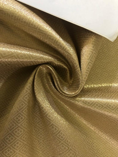 Silk Brocade Fabric Metallic Gold jacquard 44" WIDE BRO340 available in 6 colors red x gold /pink x gold /gold x gold/ peach x gold /sea green x gold /rust x gold