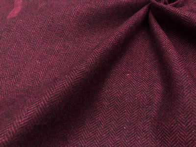 Oxblood Ember Herringbone suiting  30% wool [18479]