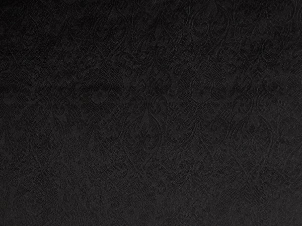 Heavy Silk Brocade Fabric Jet Black color 44" wide BRO101[4]