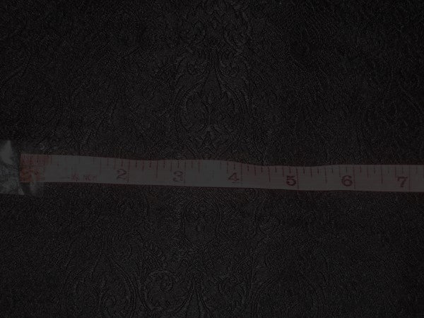 Heavy Silk Brocade Fabric Jet Black color 44" wide BRO101[4]