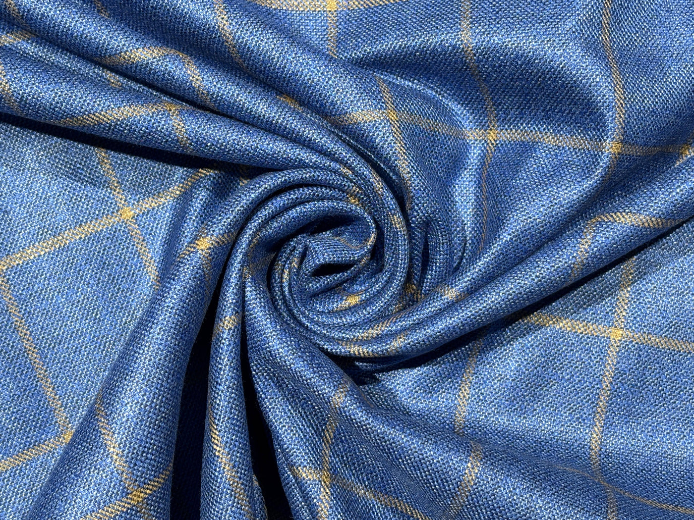 Suiting Huddersfield blend — 100% bamboo available in 2 colors Grey with a dash of purple and blue with mustard[17755/56]
