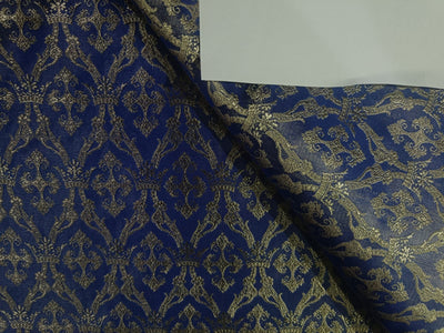 Silk brocade vestment fabric ROYAL BLUE X  GOLD BRO155[7]