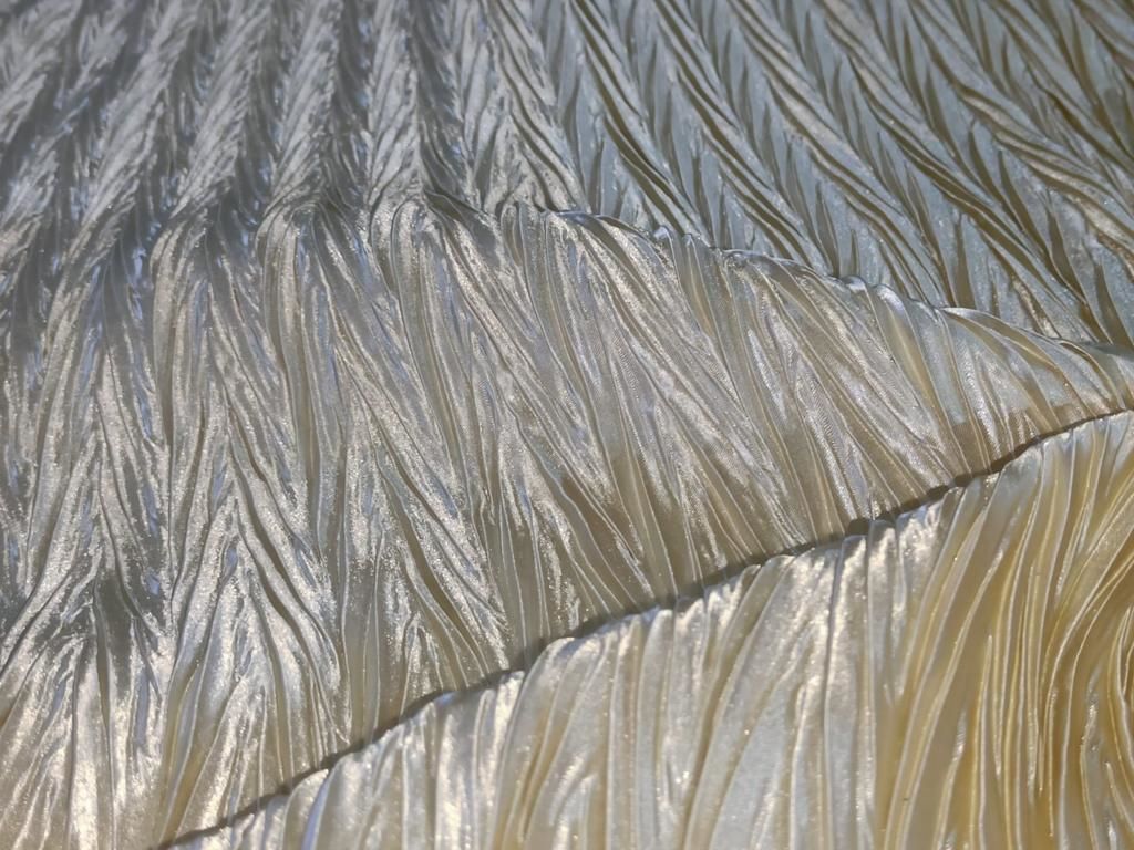 Satin pleated Gold color  fabric 58" wide