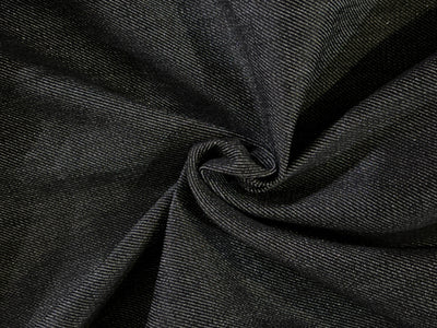 100% Cotton Denim Fabric 58" wide black  with silver  shimmer  [17748]