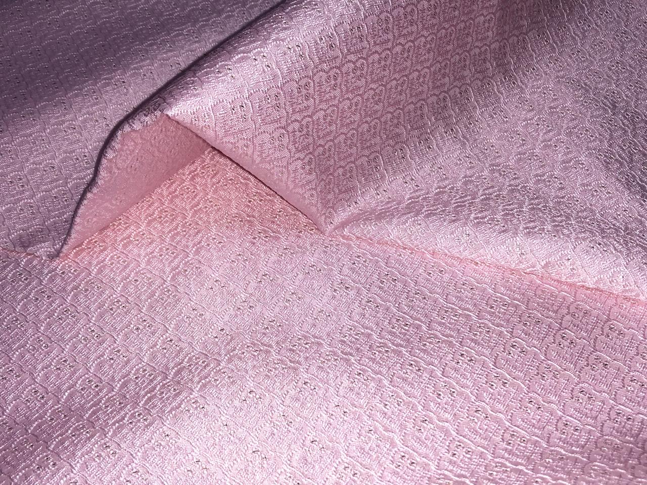 Silk Brocade fabric motifs with subtle lurex in 2 different colors white ivory and baby pink BRO1098[3/4]