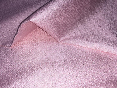 Silk Brocade fabric motifs with subtle lurex in 2 different colors white ivory and baby pink BRO1098[3/4]