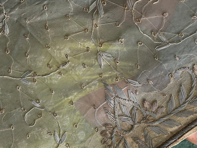 Table  Cover in gold tissue square 37 inch x 37 inch full zardozi embroidered gold [17688]