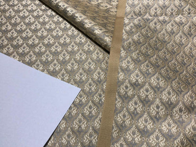 Silk Brocade fabric  gold,cream and grey motifs jacquard  BRO1001[1]