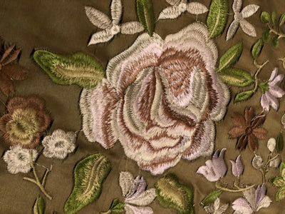 100% pure silk 45 momme EMBROIDERED dutchess satin 54&quot; wide [8930]