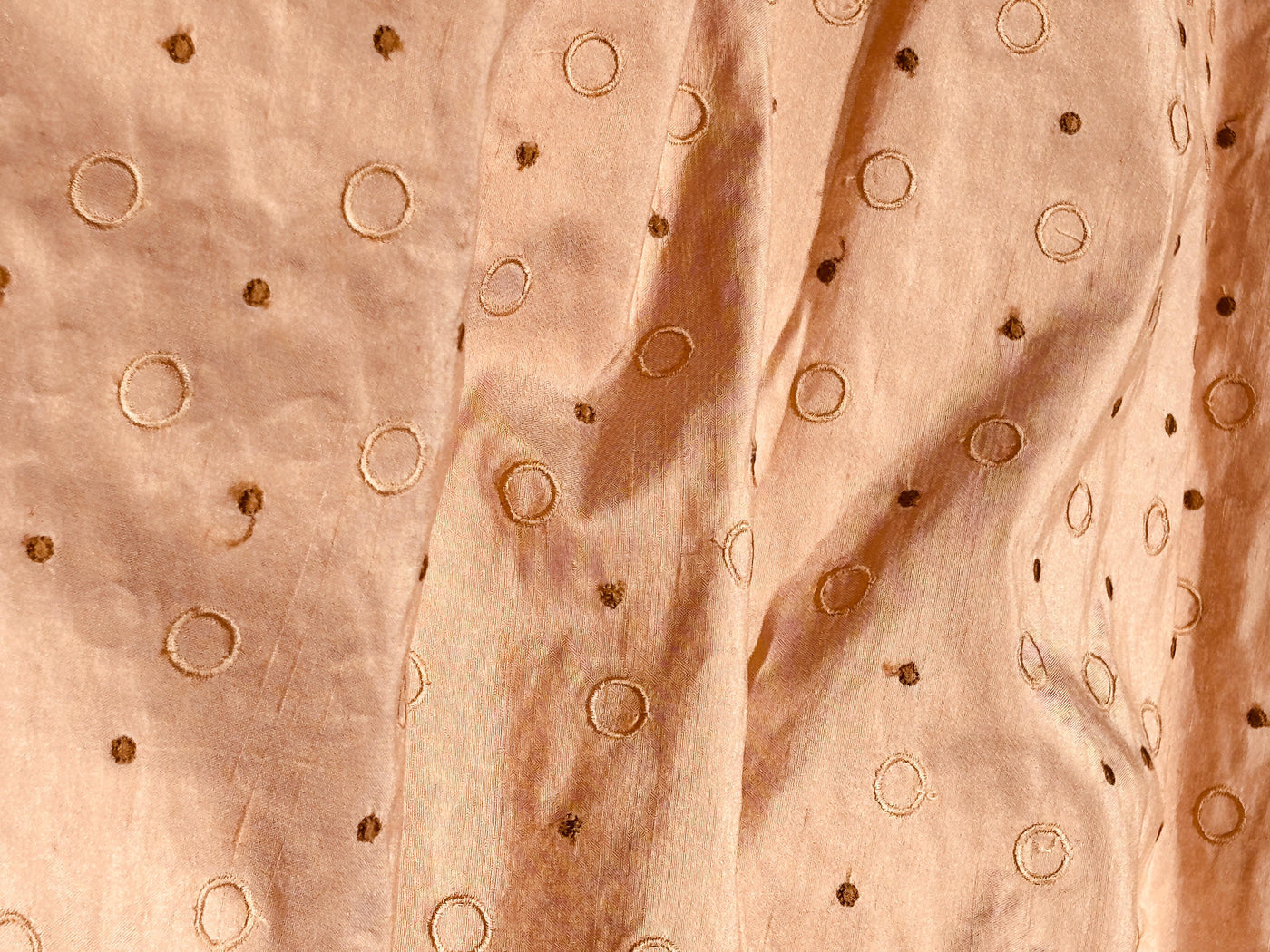 100% Silk dupioni silk  golden peach  embroidery 54" wide DUPE69[2]