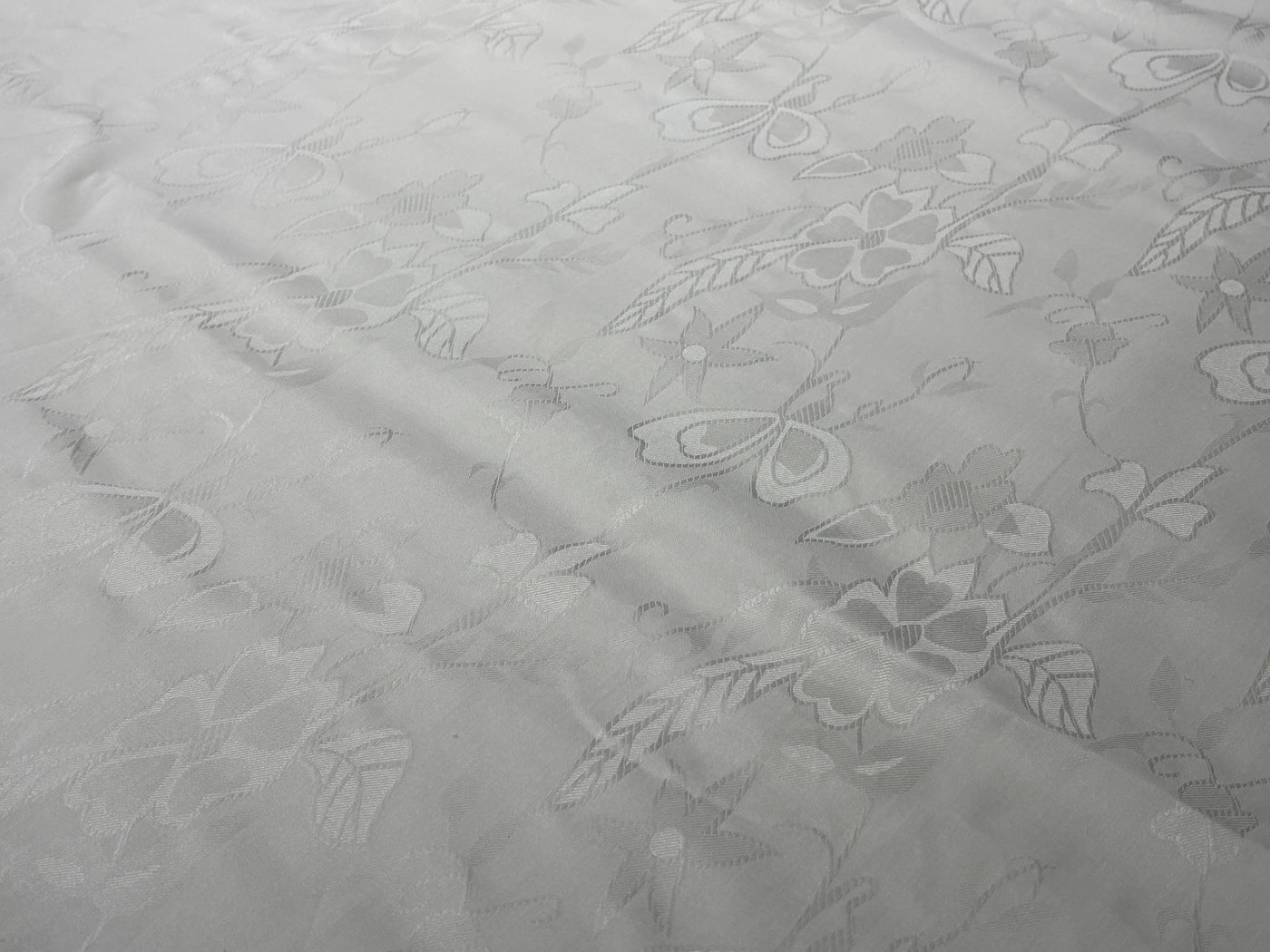 Organic Jasmin Jacquard Fabric raised, intricate floral patterns in 2 designs [18822/23]