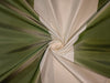 100% Silk taffeta superb 8 inch wide stripes GREEN AND IVORY 54" wide TAFS39