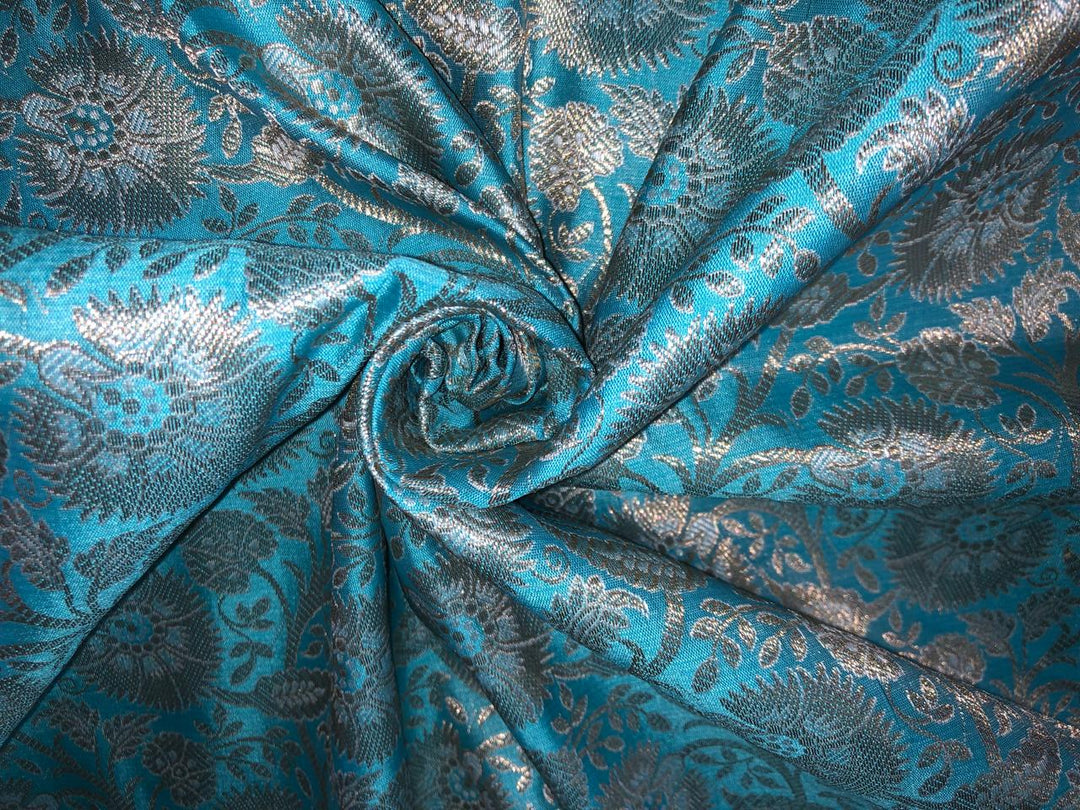 Silk Brocade Fabric metallic gold jacquard 44