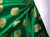 Silk Brocade fabric with Metallic gold motif Jacquard  44" wide BRO928 available in 4 colors DARK BOTTLE GREEN/ GREEN/ GOLDEN BEIGE and BLUE