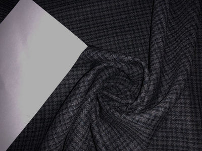 Suiting VERCELLI Super 130S Australian Merino Wool 58" wide BLACK AND GREY COLOR PLAIDS [15672]