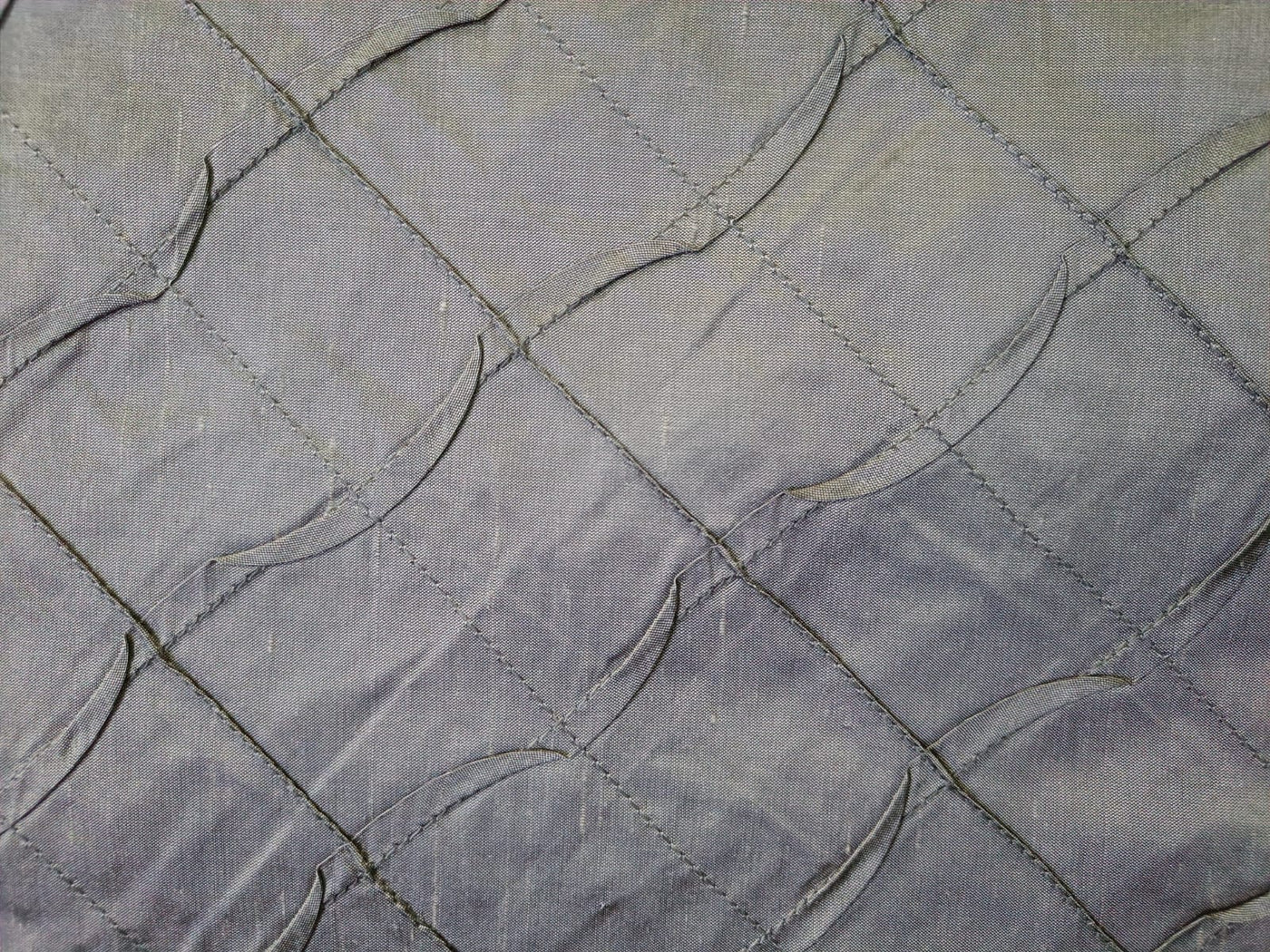 Silk dupioni GREY  color fabric pintuck design DUPP18[2]
