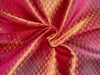 Silk Brocade fabric pink ,orange and metallic gold color 44" wide BRO376[5]