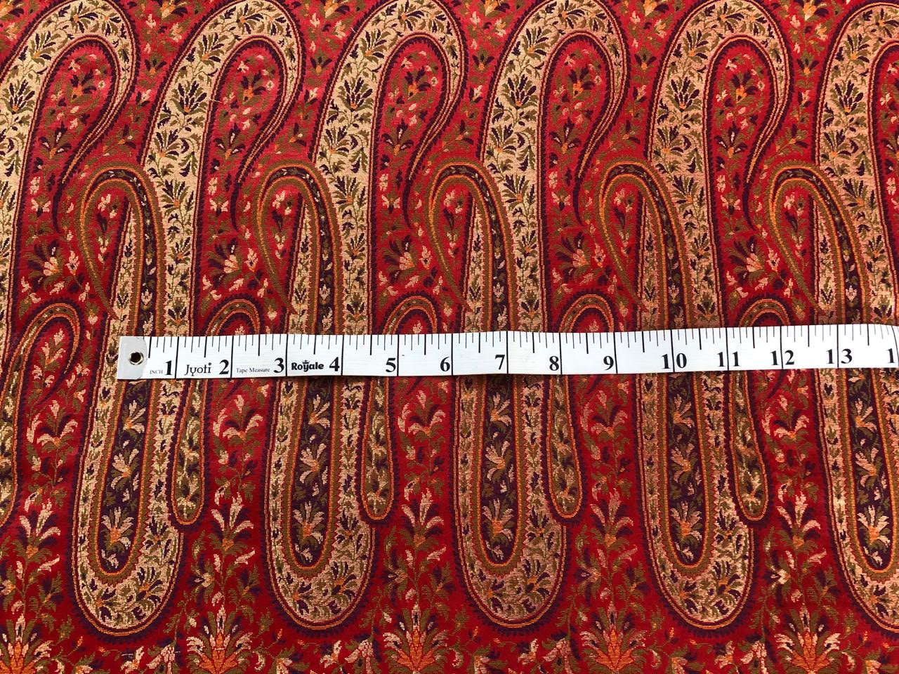 Silk Brocade fabric multi color paisleys available in 2 colors royal blue and red  BRO1093[1/2]