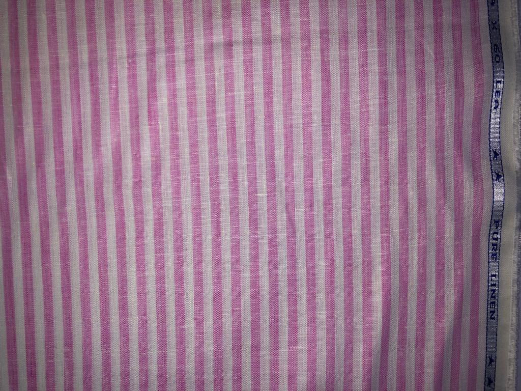 100% Linen stripe 60's Lea Fabric 58" wide pink stripes in 2 styles [15719/20]