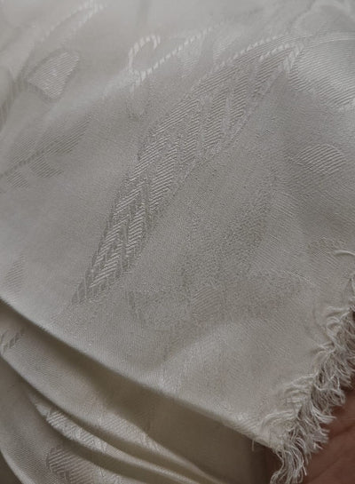 Organic Jasmin Jacquard Fabric raised, intricate floral patterns in 2 designs [18822/23]