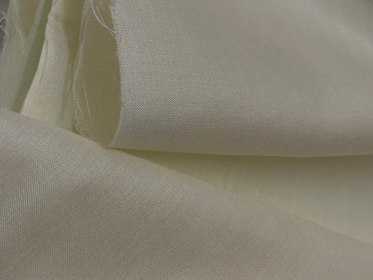 TUSSAR  SILK NATURAL IVORY FABRIC 44&quot; WIDE 19 momme [18313]