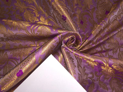 Brocade  Metallic GOLD fabric 44 inch wide available in 8 colors  silver grey,mint green,silver blue,lilac, rose pink,blue,peach and sea green BRO1010
