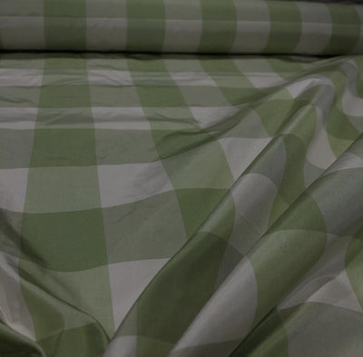 Silk taffeta green / ivory  2" X 2" plaids 54" wide  TAFNEWC4[3]
