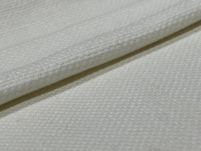 Linen Cotton fabric basket weave Ivory colour 54" wide [17787]