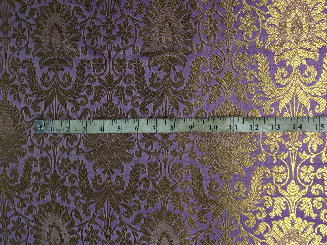 Silk Brocade fabric 44" wide with metallic gold jacquard  lilac color BRO805(2)NEW/BRO825[2]