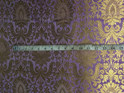 Silk Brocade fabric 44" wide with metallic gold jacquard  lilac color BRO805(2)NEW/BRO825[2]