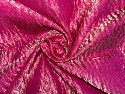 Tissue organza Crinkled [crushed] fabric 44" wide available in FOUR COLORS [ PURPLE /PINK /GOLD /INK BLUE]