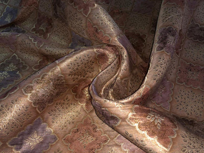 Silk Brocade fabric GOLD AND ROSE GOLD POSITION PRINT [BRO1015[4]