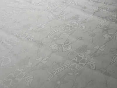 Organic Jasmin Jacquard Fabric raised, intricate floral patterns in 2 designs [18822/23]