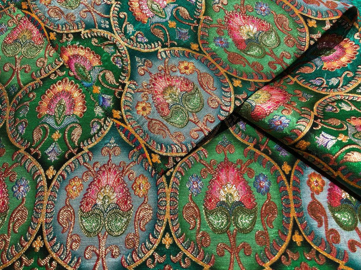 Silk Brocade Fabric beautiful jacquard in multi colors 44