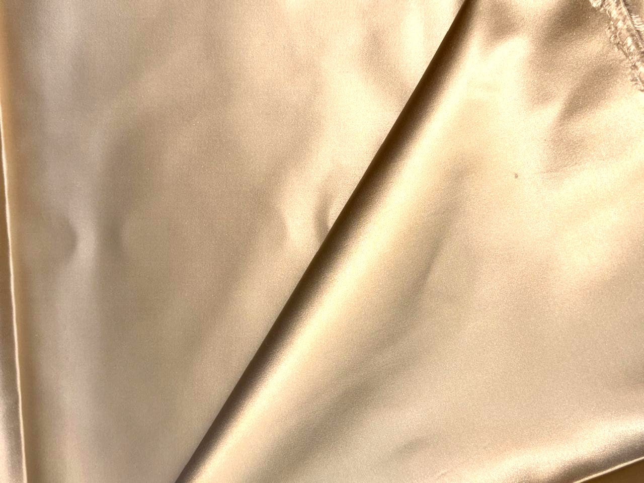 100% SILK DUTCHESS SATIN 48 momme light  fawn gold 54" wide [18376]